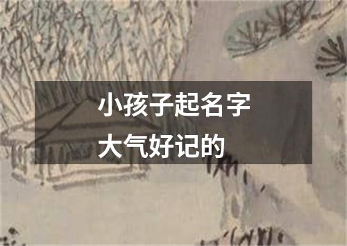 小孩子起名字大气好记的