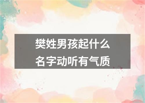 樊姓男孩起什么名字动听有气质
