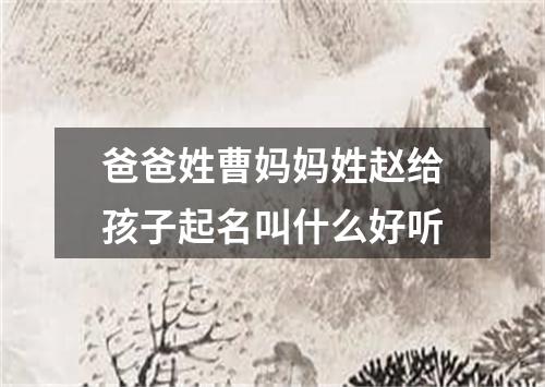 爸爸姓曹妈妈姓赵给孩子起名叫什么好听