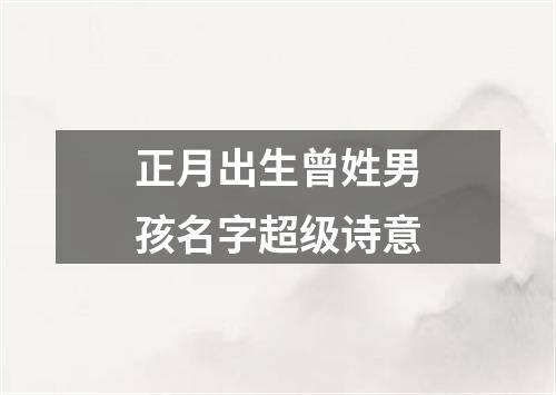 正月出生曾姓男孩名字超级诗意