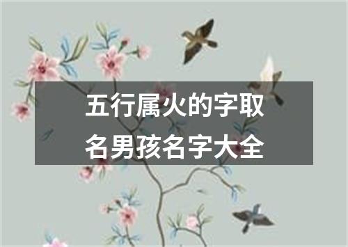 五行属火的字取名男孩名字大全
