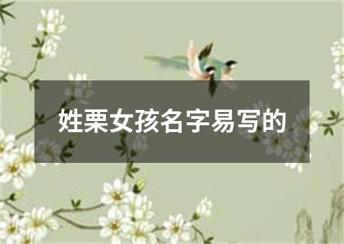 姓栗女孩名字易写的