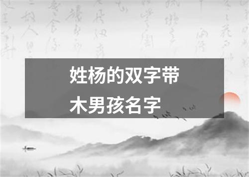 姓杨的双字带木男孩名字