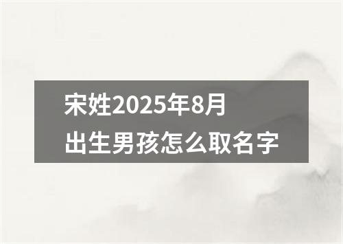 宋姓2025年8月出生男孩怎么取名字