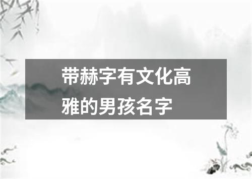 带赫字有文化高雅的男孩名字
