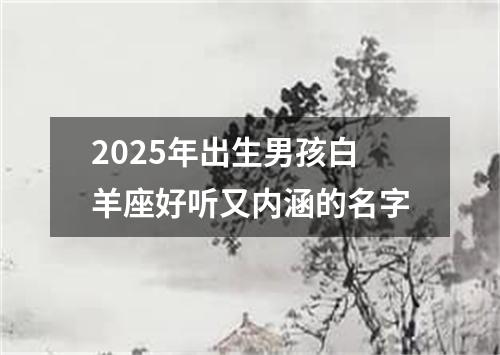 2025年出生男孩白羊座好听又内涵的名字