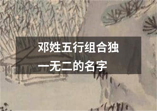 邓姓五行组合独一无二的名字