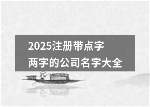 2025注册带点字两字的公司名字大全