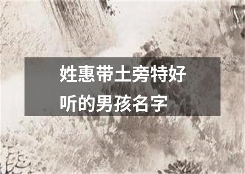 姓惠带土旁特好听的男孩名字