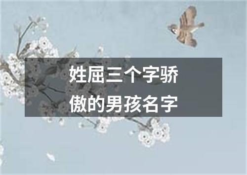 姓屈三个字骄傲的男孩名字