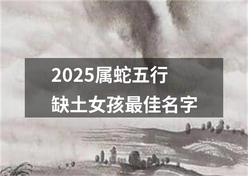 2025属蛇五行缺土女孩最佳名字