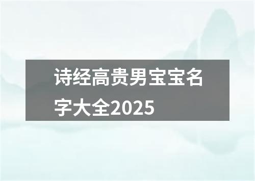 诗经高贵男宝宝名字大全2025