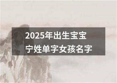 2025年出生宝宝宁姓单字女孩名字
