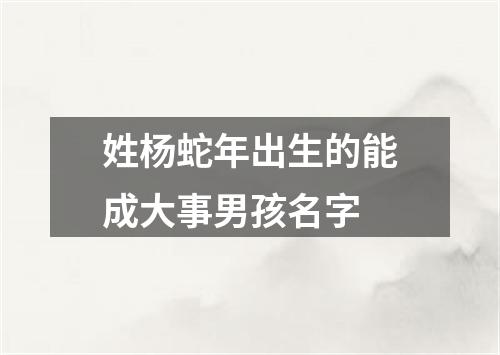 姓杨蛇年出生的能成大事男孩名字