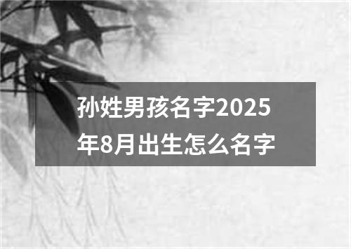 孙姓男孩名字2025年8月出生怎么名字