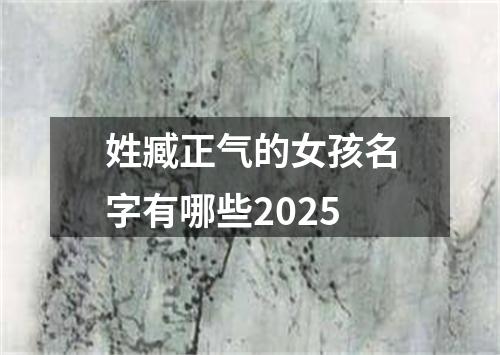 姓臧正气的女孩名字有哪些2025