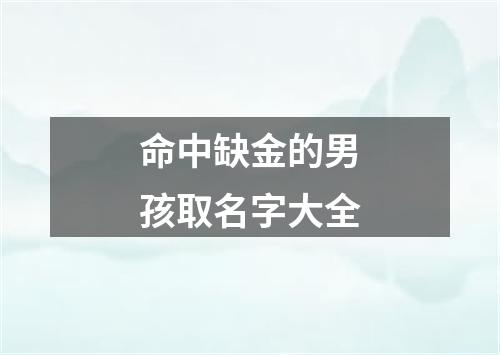 命中缺金的男孩取名字大全