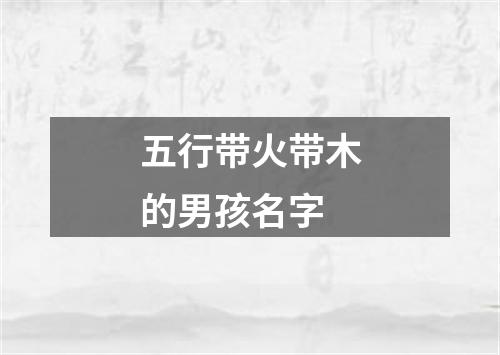 五行带火带木的男孩名字