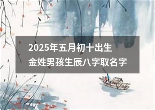 2025年五月初十出生金姓男孩生辰八字取名字