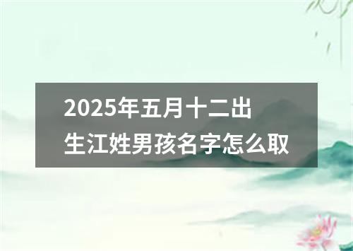 2025年五月十二出生江姓男孩名字怎么取