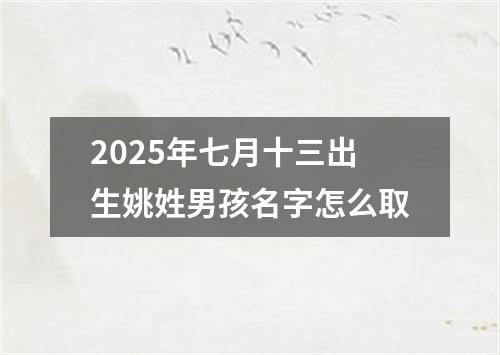 2025年七月十三出生姚姓男孩名字怎么取
