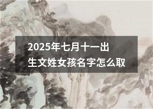 2025年七月十一出生文姓女孩名字怎么取