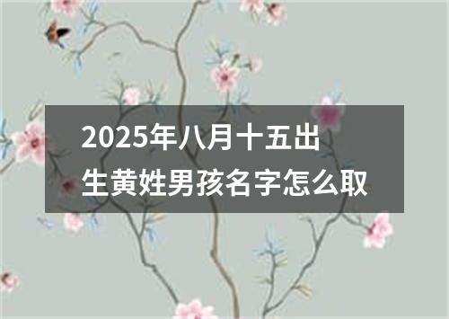 2025年八月十五出生黄姓男孩名字怎么取