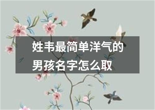 姓韦最简单洋气的男孩名字怎么取