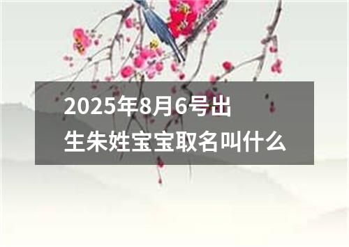 2025年8月6号出生朱姓宝宝取名叫什么