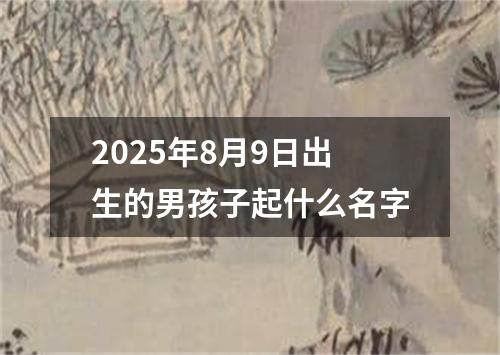 2025年8月9日出生的男孩子起什么名字