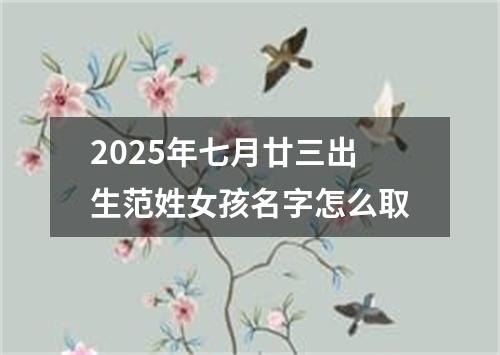 2025年七月廿三出生范姓女孩名字怎么取
