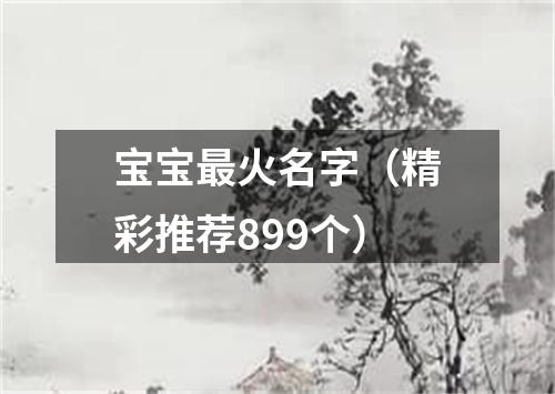 宝宝最火名字（精彩推荐899个）