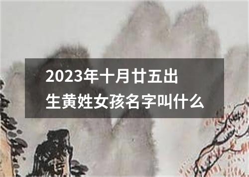 2023年十月廿五出生黄姓女孩名字叫什么