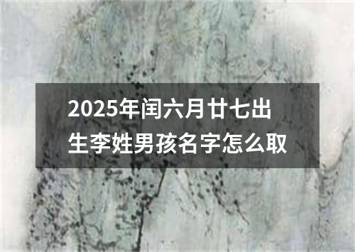 2025年闰六月廿七出生李姓男孩名字怎么取