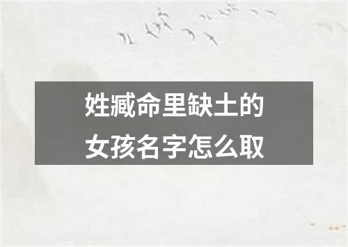 姓臧命里缺土的女孩名字怎么取