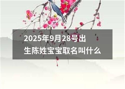 2025年9月28号出生陈姓宝宝取名叫什么