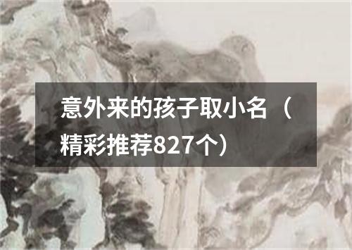 意外来的孩子取小名（精彩推荐827个）