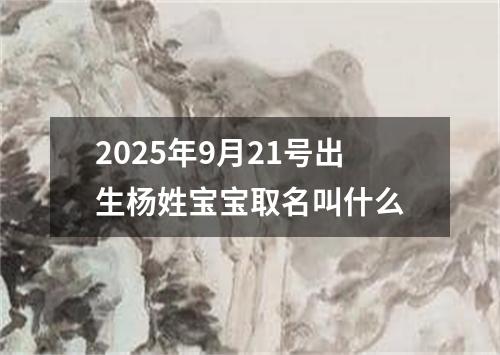 2025年9月21号出生杨姓宝宝取名叫什么