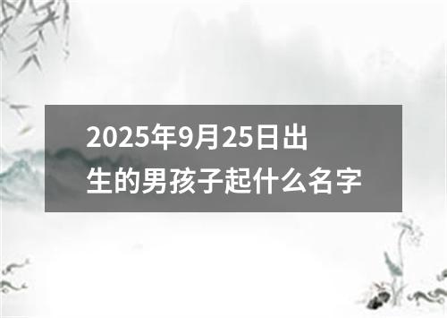 2025年9月25日出生的男孩子起什么名字