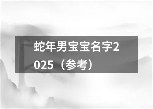 蛇年男宝宝名字2025（参考）