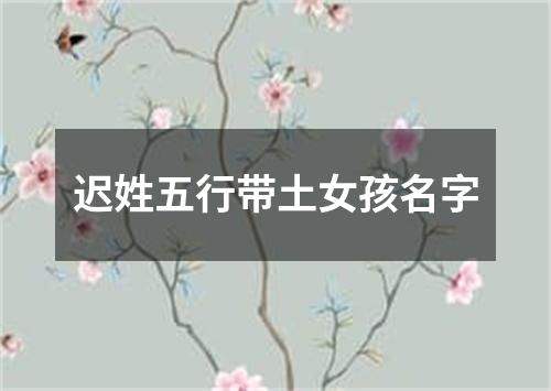 迟姓五行带土女孩名字