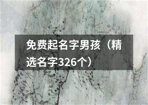 免费起名字男孩（精选名字326个）
