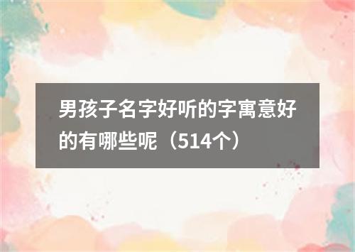 男孩子名字好听的字寓意好的有哪些呢（514个）