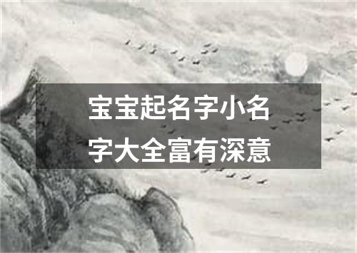 宝宝起名字小名字大全富有深意