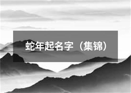 蛇年起名字（集锦）