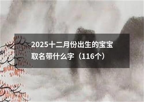 2025十二月份出生的宝宝取名带什么字（116个）