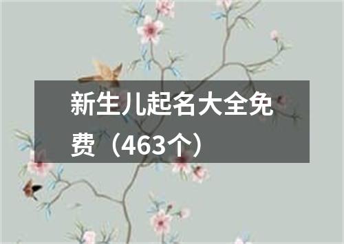新生儿起名大全免费（463个）