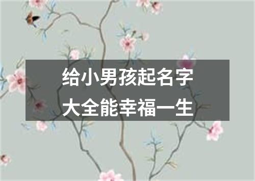 给小男孩起名字大全能幸福一生