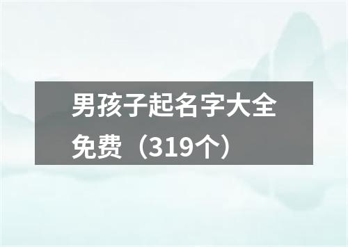 男孩子起名字大全免费（319个）
