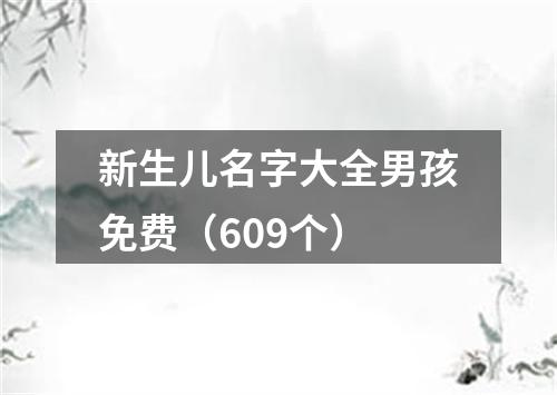 新生儿名字大全男孩免费（609个）